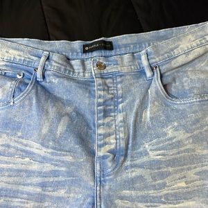 PURPLE BRAND - Light Blue Jeans With Acid Wash Design